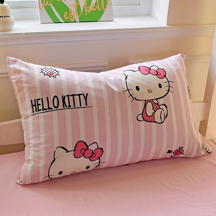 91家纺网 家纺一手货源 找家纺 港岛妹妹 2025新款云朵水洗工艺三丽鸥学生宿舍三件套上下铺三件套 三丽鸥-纯真KT