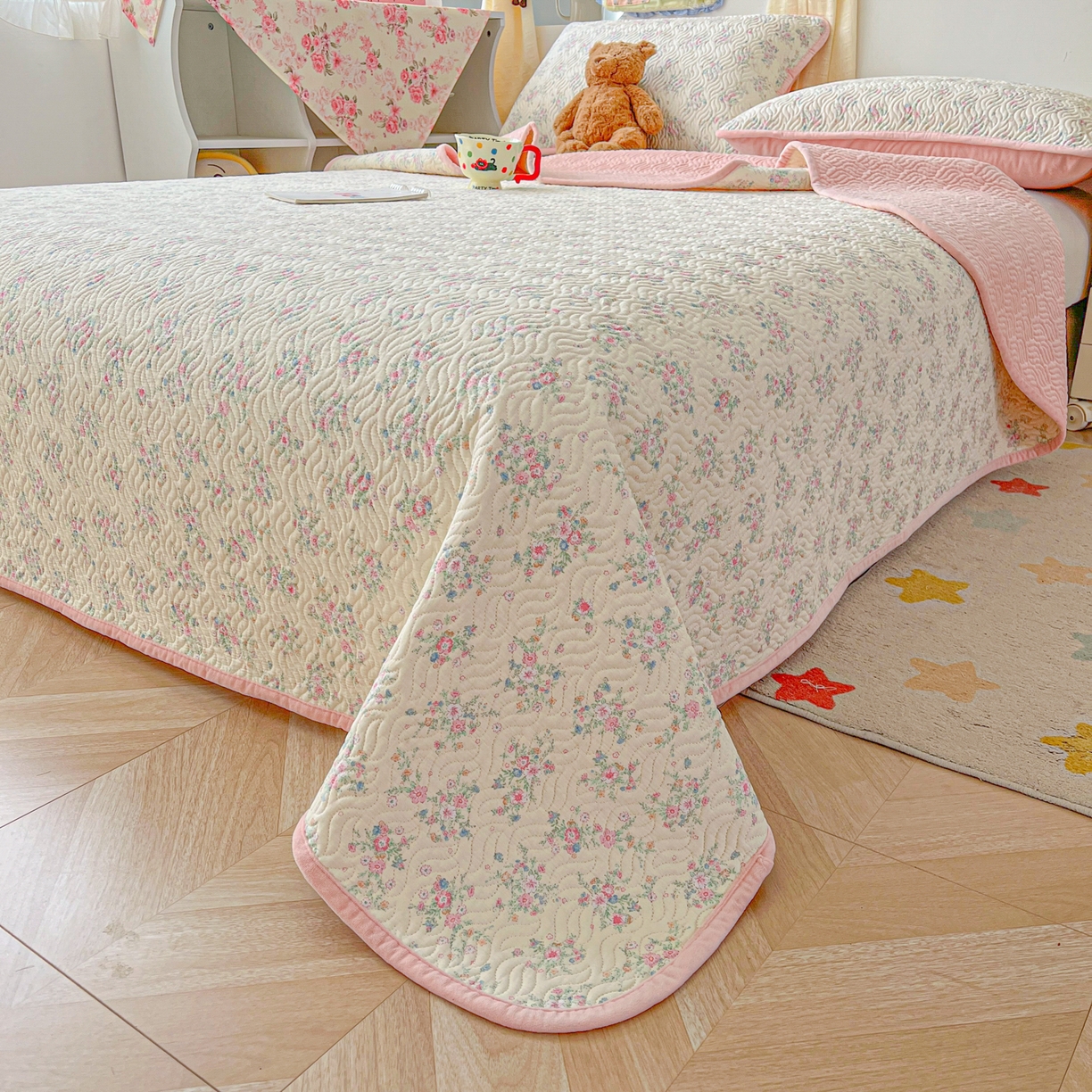 91家纺网 家纺一手货源 找家纺 慕晨 2025新品棉加绒床盖一面全棉一面牛奶绒床盖炕盖单品床盖床盖单件加厚高温酵素砂洗 赫拉