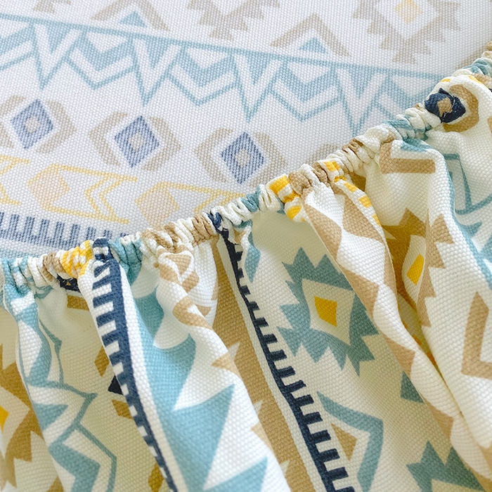 91家纺网 家纺一手货源 找家纺 爱彼家纺 2025新款老粗布床笠 老粗布床笠-波西米亚