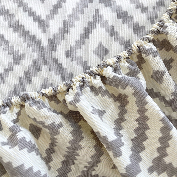 91家纺网 家纺一手货源 找家纺 爱彼家纺 2025新款老粗布床笠 老粗布床笠-菱格绿