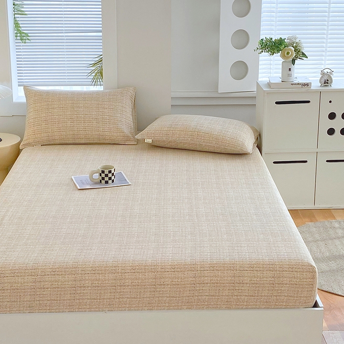 91家纺网 家纺一手货源 找家纺 爱彼家纺 2025新款老粗布床笠 老粗布床笠-明沙