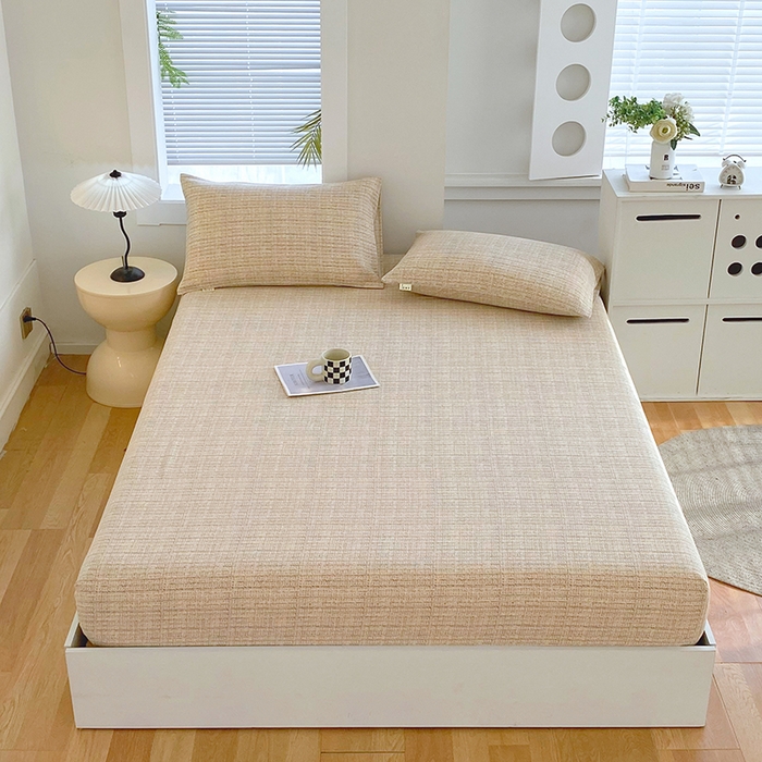 91家纺网 家纺一手货源 找家纺 爱彼家纺 2025新款老粗布床笠 老粗布床笠-明沙