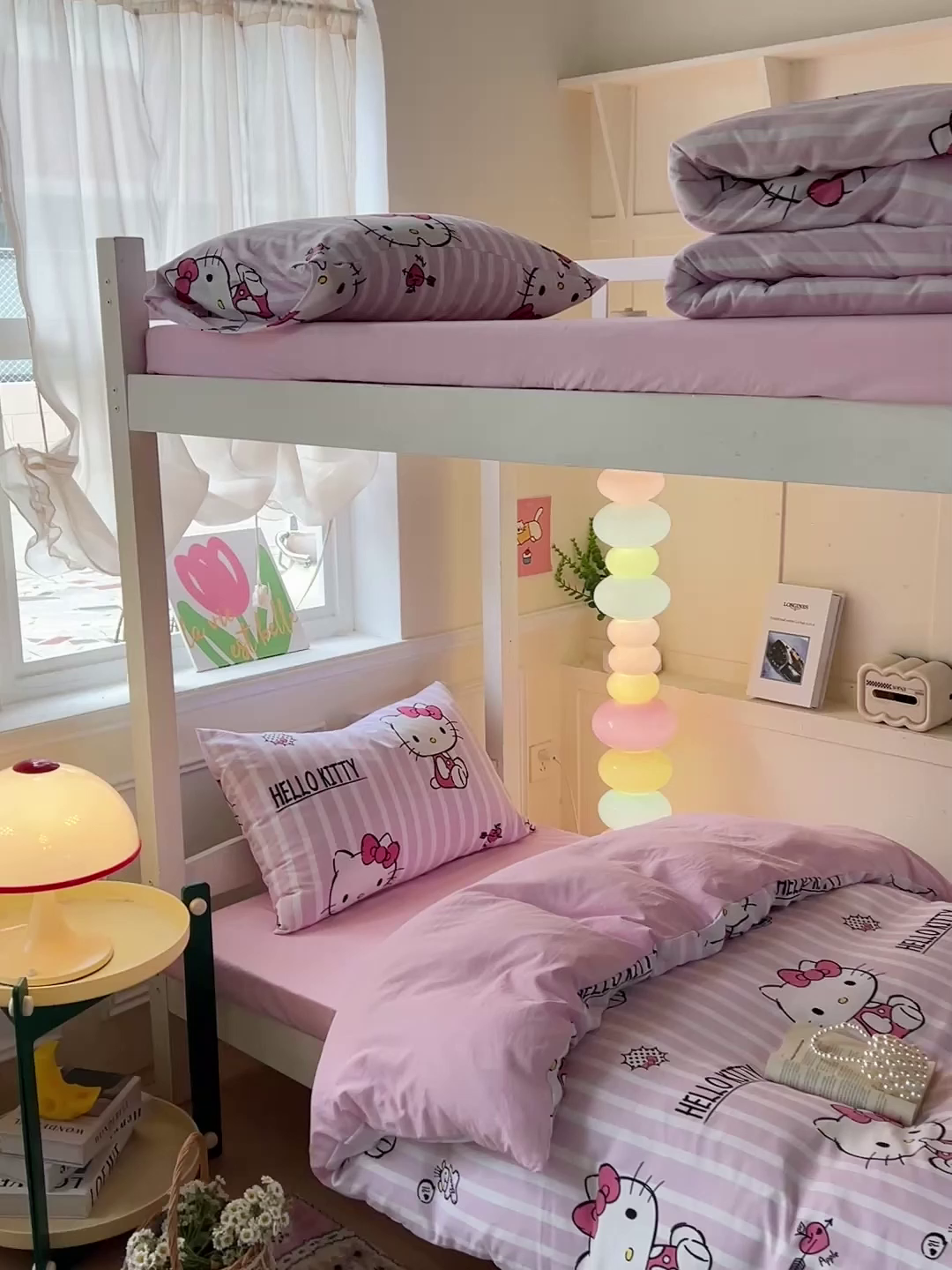 91家纺网 家纺一手货源 找家纺 港岛妹妹 2025新款云朵水洗工艺三丽鸥学生宿舍三件套上下铺三件套 三丽鸥-纯真KT