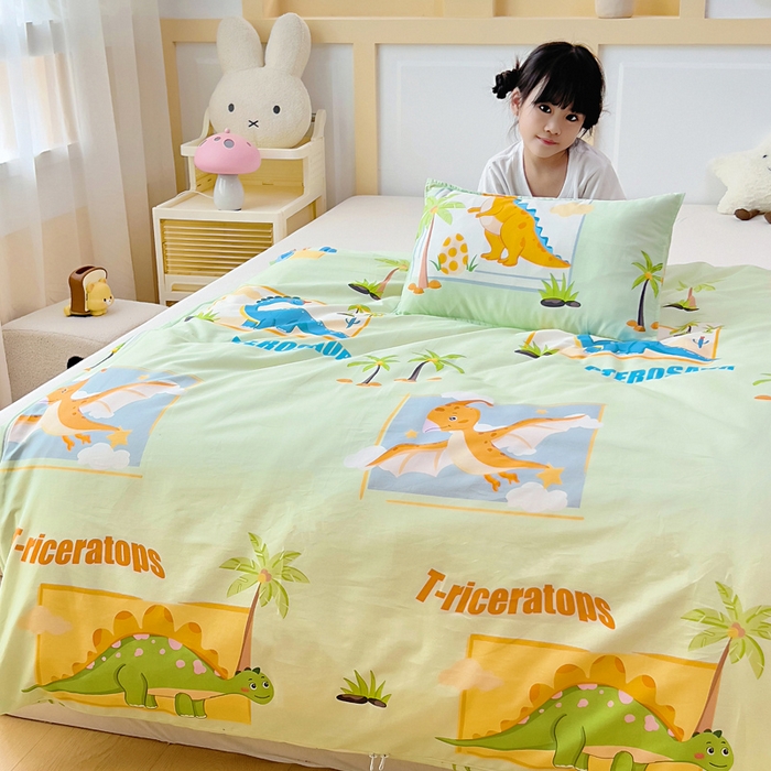 91家纺网 家纺一手货源 找家纺 吉咪兔儿童睡袋四季通用中大童纯棉秋冬季加厚小孩学生成人防踢被子神器恐龙王国