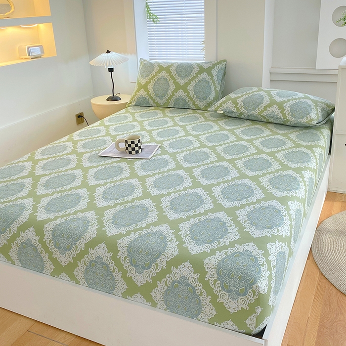 91家纺网 家纺一手货源 找家纺 爱彼家纺 2025新款老粗布床笠 老粗布床笠-欧式灰