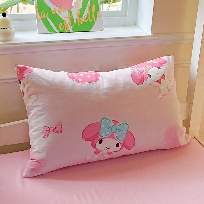 91家纺网 家纺一手货源 找家纺 港岛妹妹 2025新款云朵水洗工艺三丽鸥学生宿舍三件套上下铺三件套 三丽鸥-粉粉美乐蒂