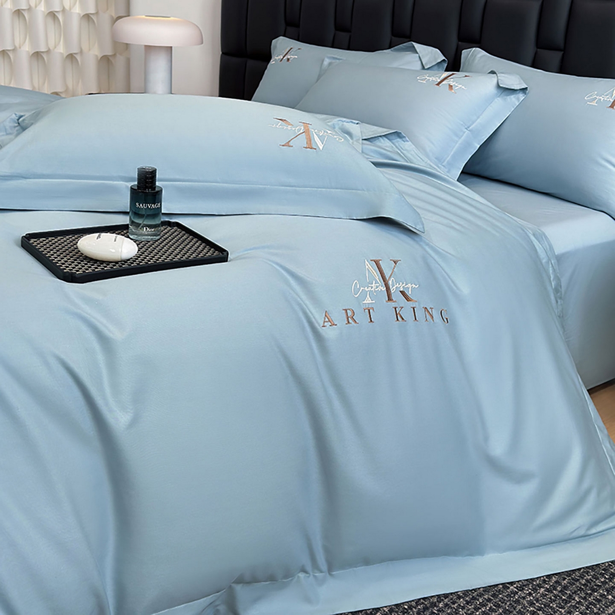 91家纺网 家纺一手货源 找家纺 （总）奥汀洛家纺 2025新款全棉轻奢刺绣四件套-AK