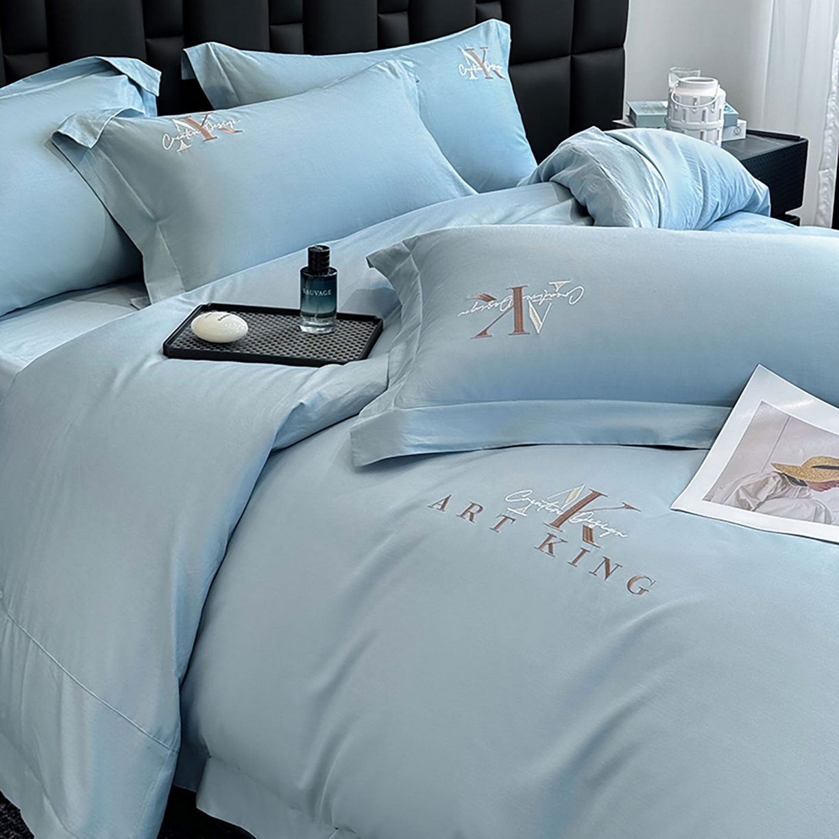 91家纺网 家纺一手货源 找家纺 （总）奥汀洛家纺 2025新款全棉轻奢刺绣四件套-AK