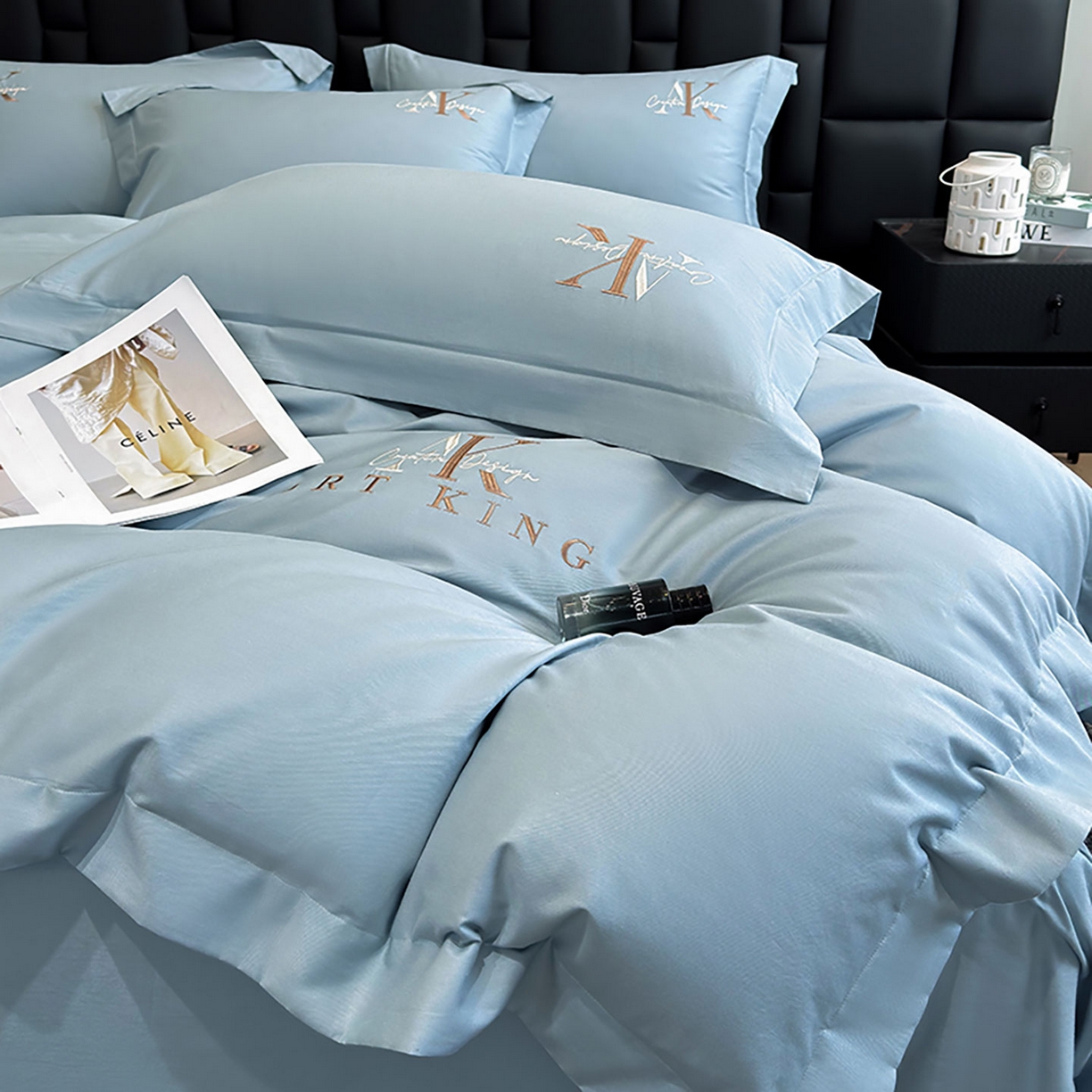 91家纺网 家纺一手货源 找家纺 （总）奥汀洛家纺 2025新款全棉轻奢刺绣四件套-AK