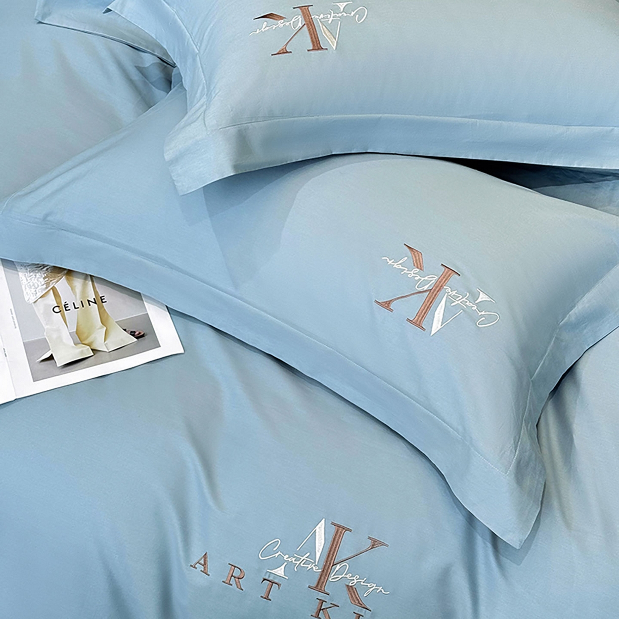 91家纺网 家纺一手货源 找家纺 （总）奥汀洛家纺 2025新款全棉轻奢刺绣四件套-AK