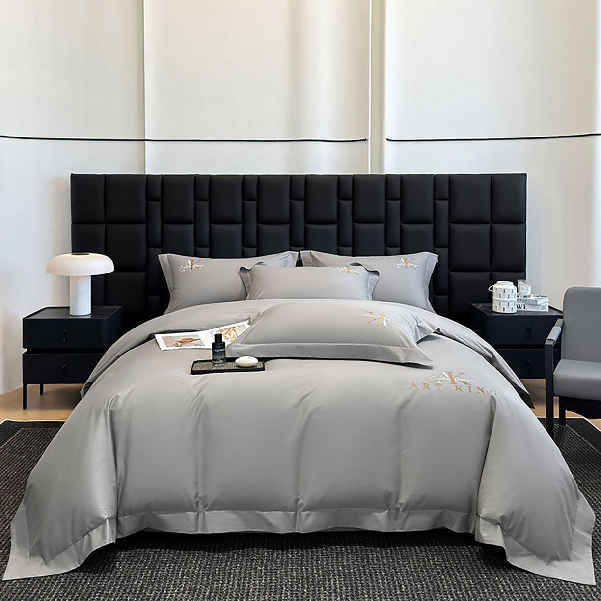 91家纺网 家纺一手货源 找家纺 （总）奥汀洛家纺 2025新款全棉轻奢刺绣四件套-AK