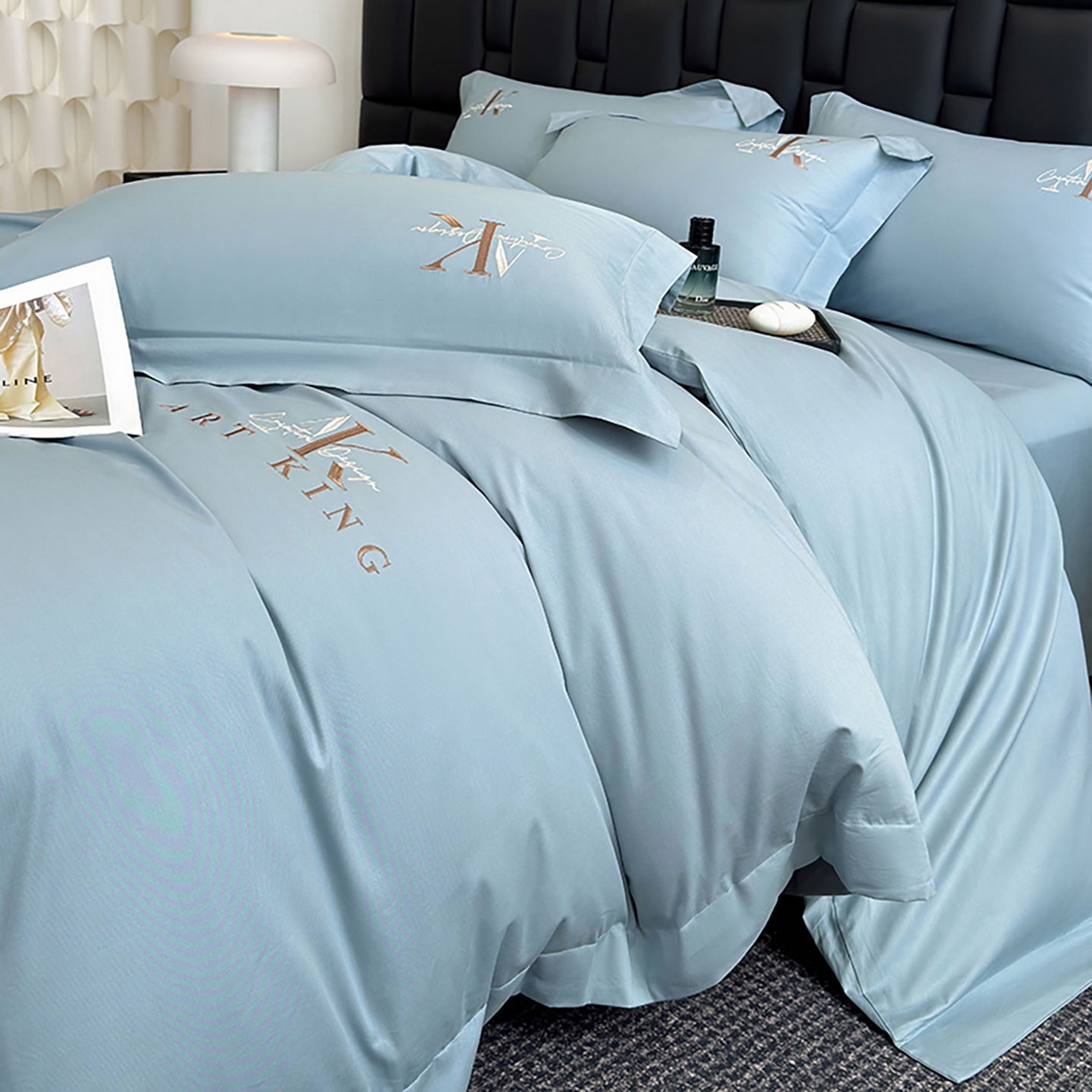 91家纺网 家纺一手货源 找家纺 （总）奥汀洛家纺 2025新款全棉轻奢刺绣四件套-AK