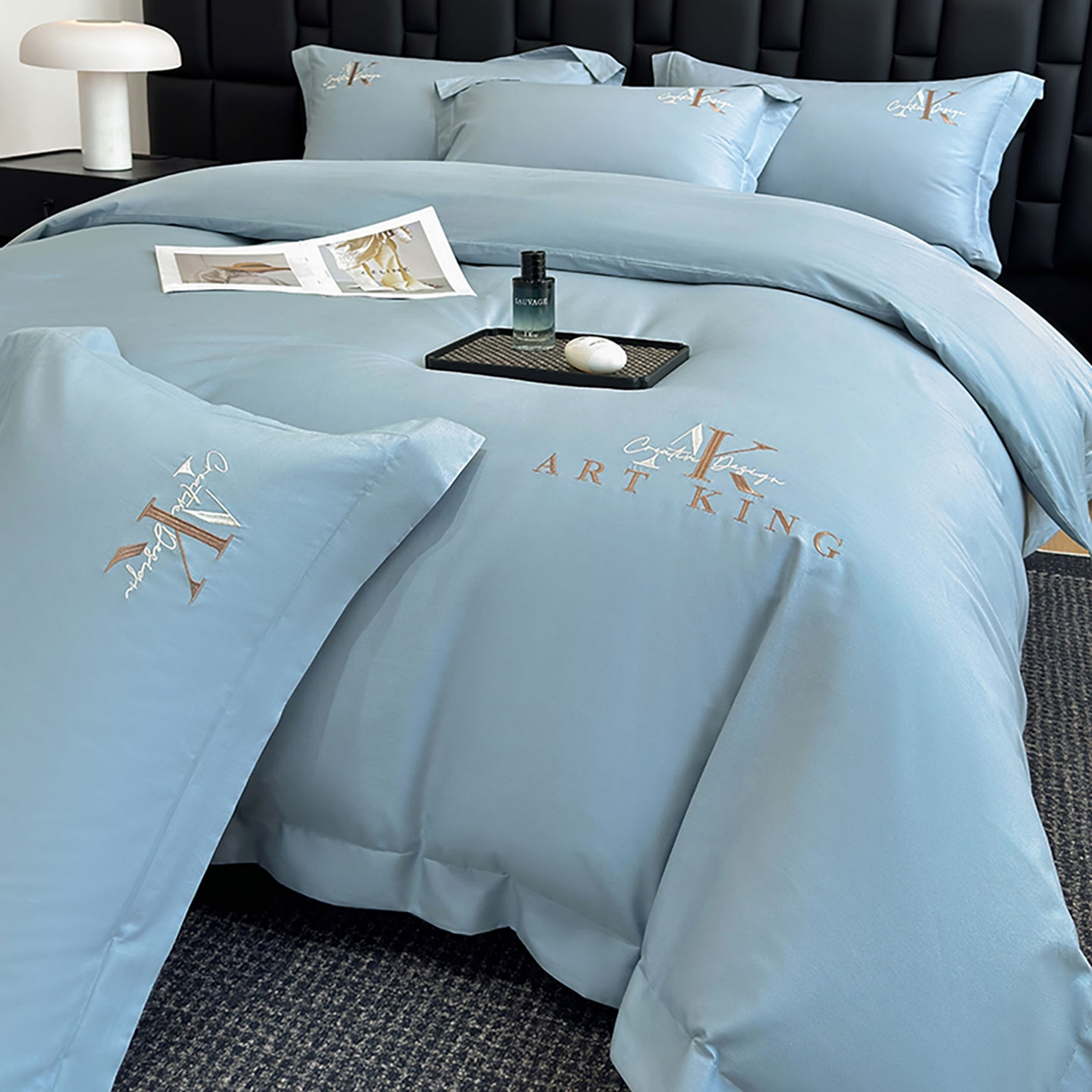 91家纺网 家纺一手货源 找家纺 （总）奥汀洛家纺 2025新款全棉轻奢刺绣四件套-AK