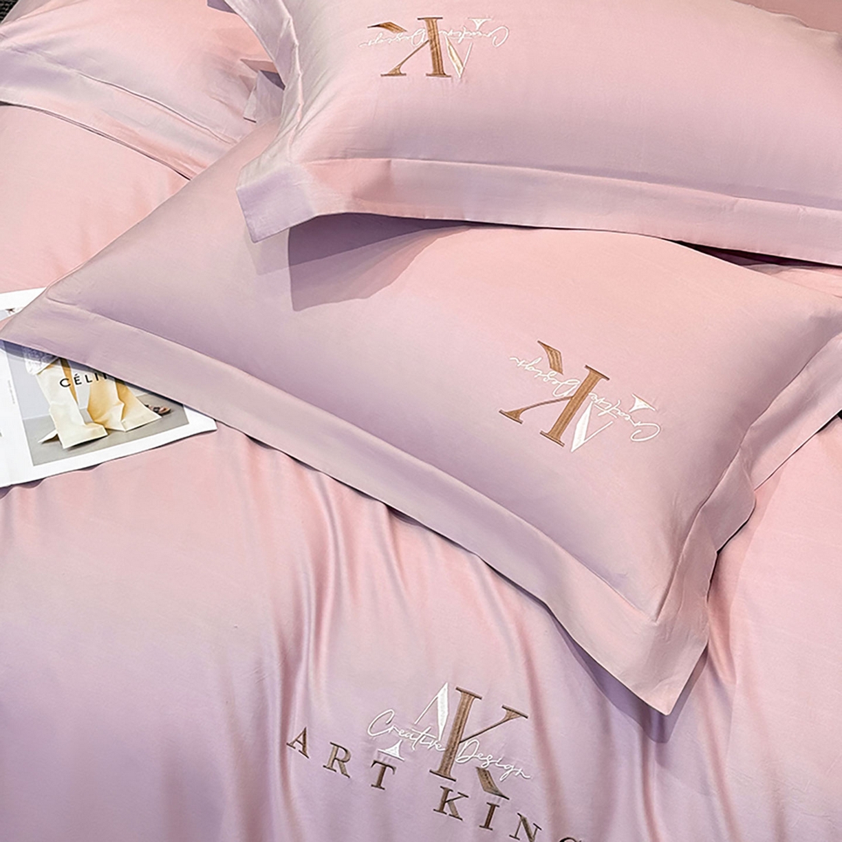 91家纺网 家纺一手货源 找家纺 （总）奥汀洛家纺 2025新款全棉轻奢刺绣四件套-AK