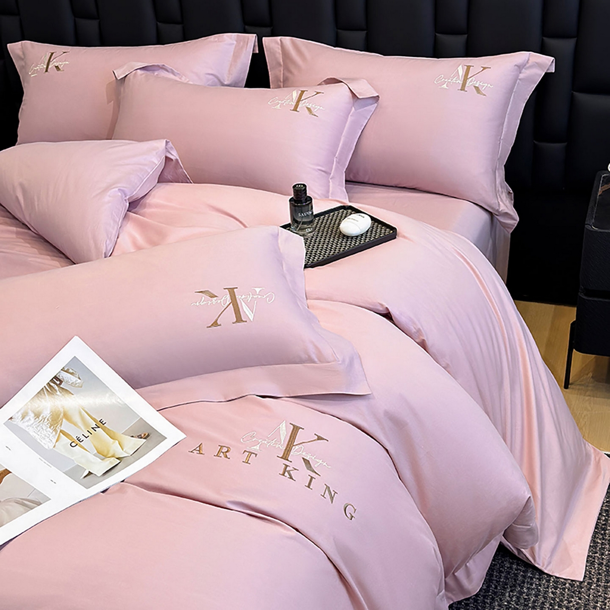 91家纺网 家纺一手货源 找家纺 （总）奥汀洛家纺 2025新款全棉轻奢刺绣四件套-AK