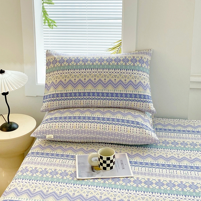 91家纺网 家纺一手货源 找家纺 爱彼家纺 2025新款老粗布床笠 老粗布床笠-向往米兰条