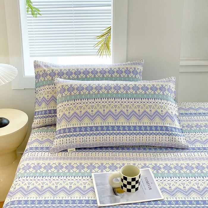 91家纺网 家纺一手货源 找家纺 爱彼家纺 2025新款老粗布床笠 老粗布床笠-向往米兰条