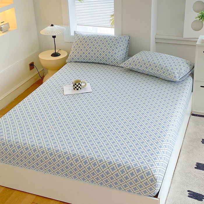 91家纺网 家纺一手货源 找家纺 爱彼家纺 2025新款老粗布床笠 老粗布床笠-星格