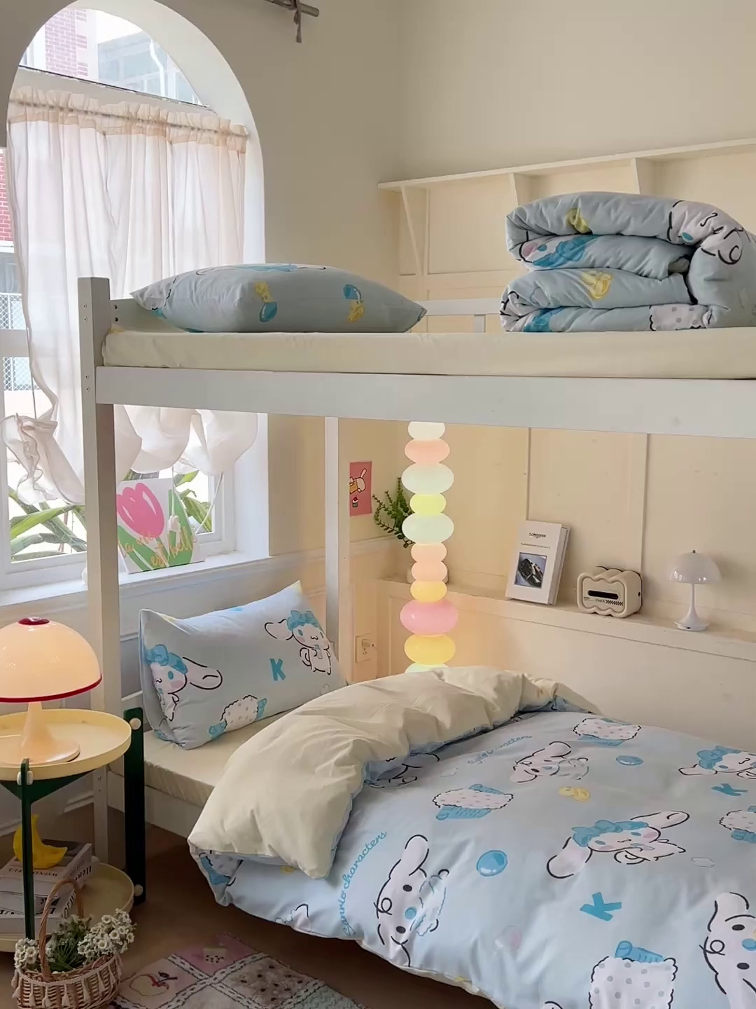 91家纺网 家纺一手货源 找家纺 港岛妹妹 2025新款云朵水洗工艺三丽鸥学生宿舍三件套上下铺三件套 三丽鸥-泡泡玉桂狗