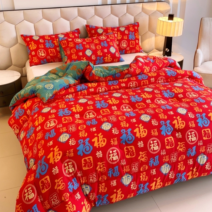 （总）宝士康家纺 2025新款春秋百福被冬被外贸跨境