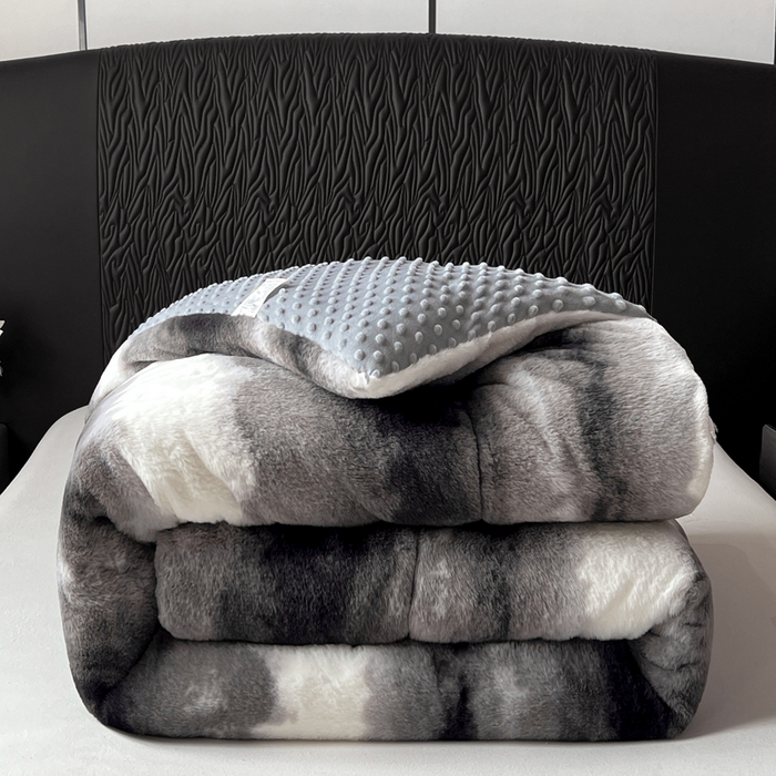 91家纺网 家纺一手货源 找家纺 （总）米乐被业 2025新款兔毛印花豆豆被被子被芯