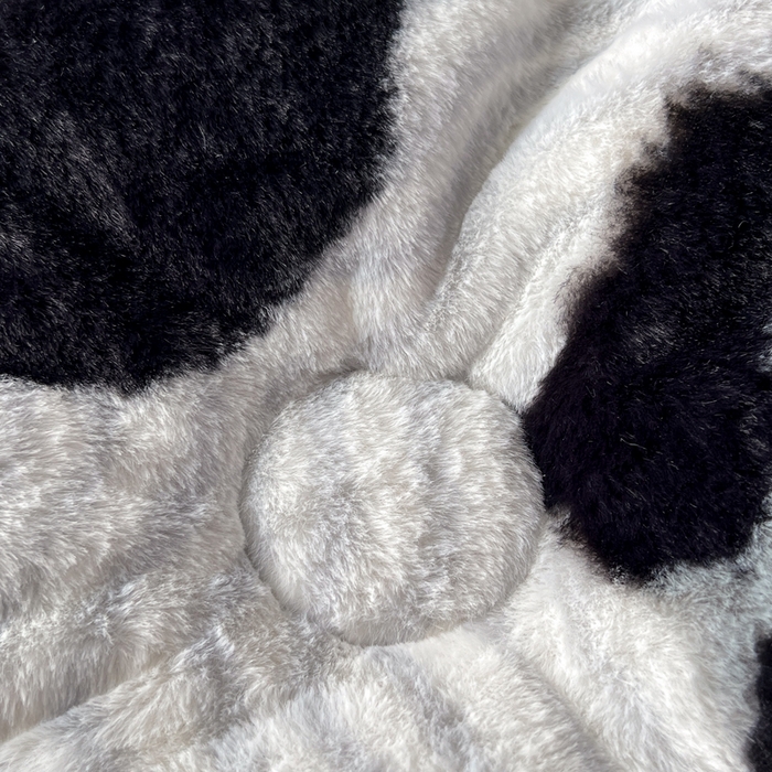 91家纺网 家纺一手货源 找家纺 米乐被业 2025新款兔毛印花豆豆被被子被芯 奶牛纹