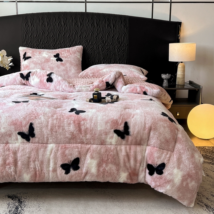 91家纺网 家纺一手货源 找家纺 （总）米乐被业 2025新款兔毛印花豆豆被被子被芯