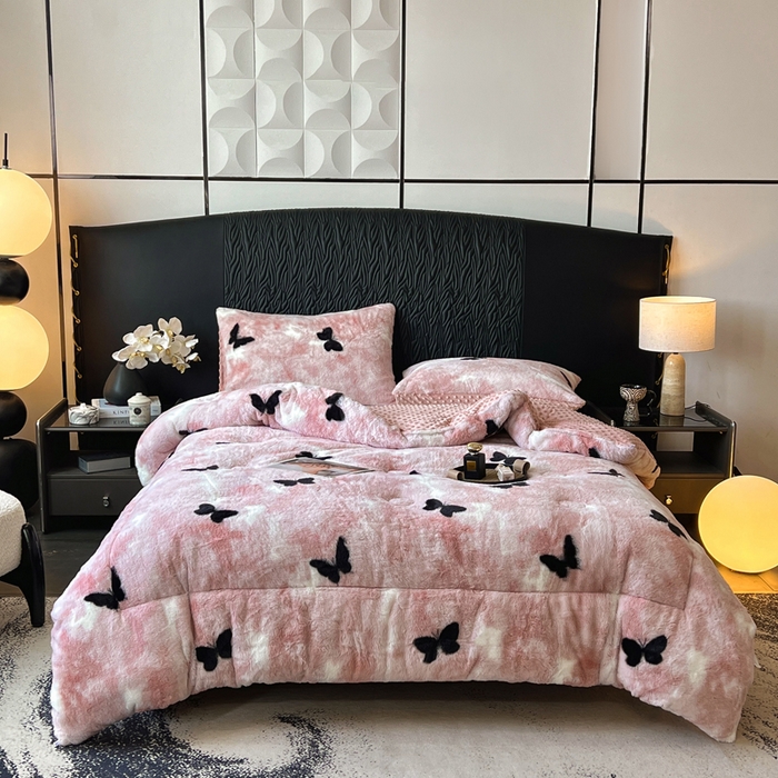 91家纺网 家纺一手货源 找家纺 （总）米乐被业 2025新款兔毛印花豆豆被被子被芯