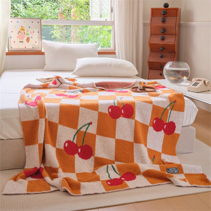 91家纺网 家纺一手货源 找家纺 （总）暖绵绵 2025新款半边绒小樱桃毛毯 新品樱洛系列（最低零售价：173元）