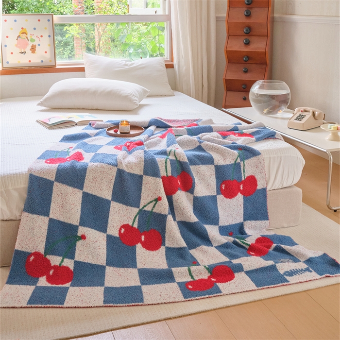 91家纺网 家纺一手货源 找家纺 （总）暖绵绵 2025新款半边绒小樱桃毛毯 新品樱洛系列（最低零售价：173元）