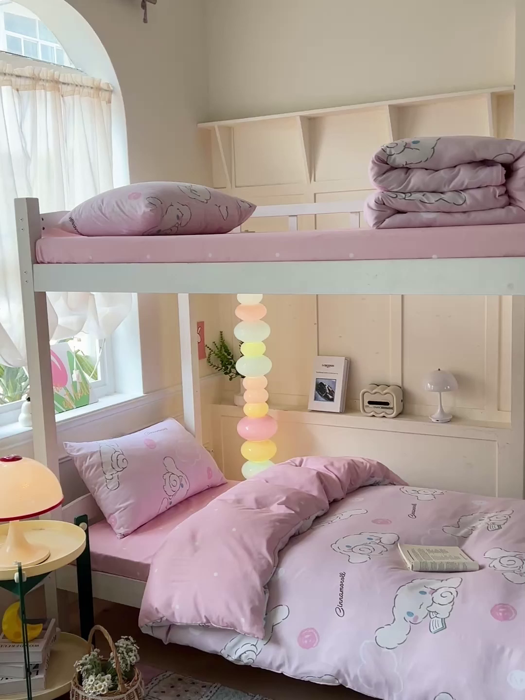 91家纺网 家纺一手货源 找家纺 港岛妹妹 2025新款云朵水洗工艺三丽鸥学生宿舍三件套上下铺三件套 三丽鸥-软萌玉桂狗粉