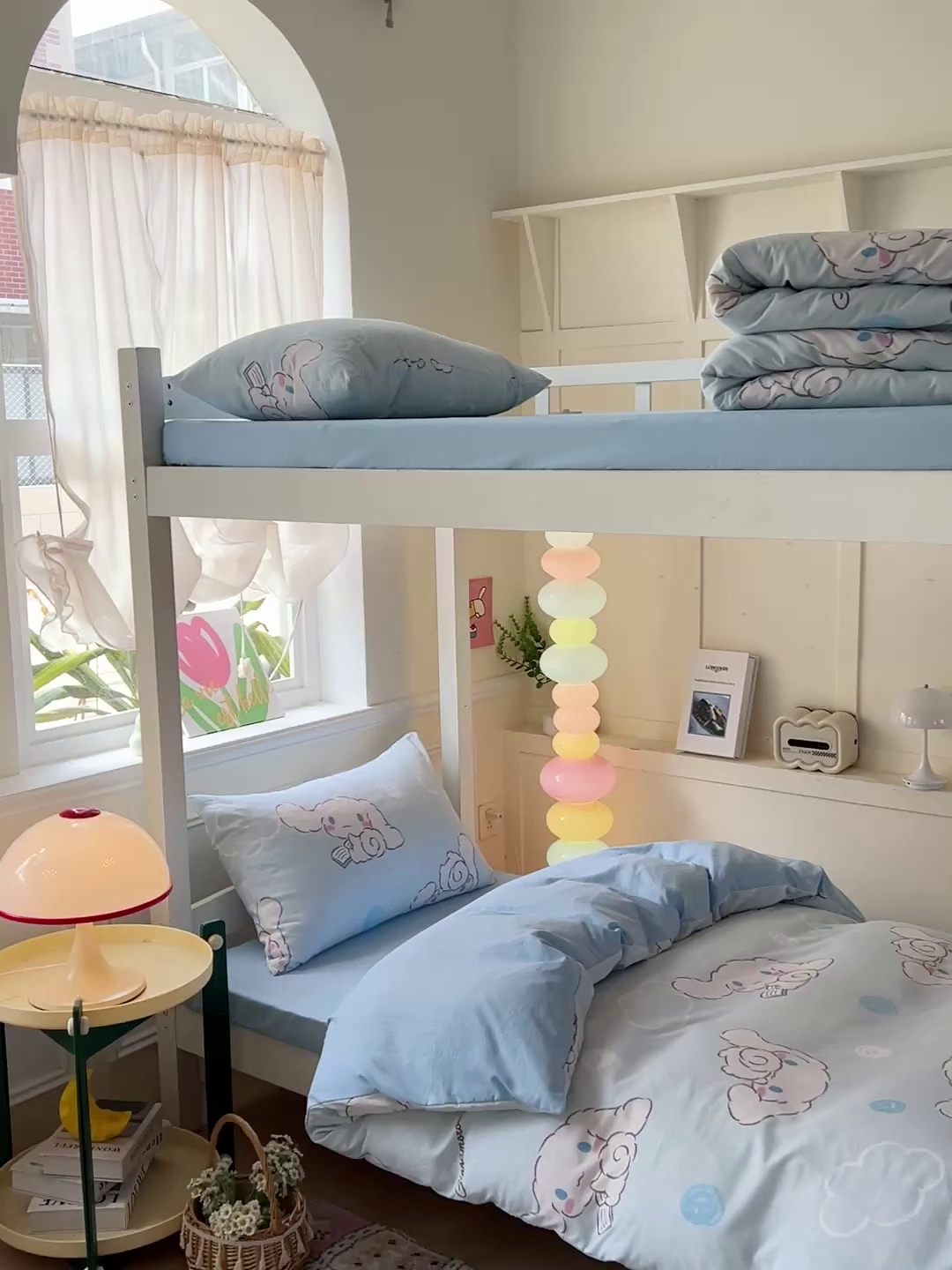 91家纺网 家纺一手货源 找家纺 港岛妹妹 2025新款云朵水洗工艺三丽鸥学生宿舍三件套上下铺三件套 三丽鸥-软萌玉桂狗蓝