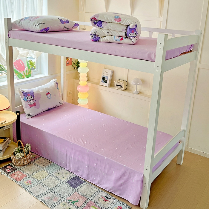 91家纺网 家纺一手货源 找家纺 港岛妹妹 2025新款云朵水洗工艺三丽鸥学生宿舍三件套上下铺三件套 三丽鸥-五星库洛米