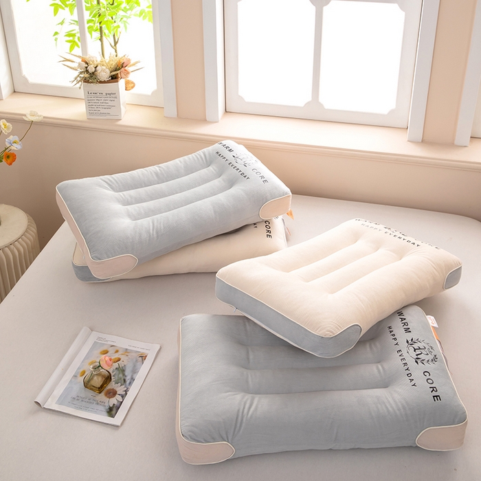 91家纺网 家纺一手货源 找家纺 九州枕芯 2025新款肩颈释压倍暖枕 灰色