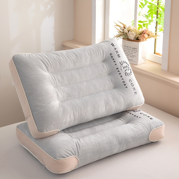 91家纺网 家纺一手货源 找家纺 九州枕芯 2025新款肩颈释压倍暖枕 灰色