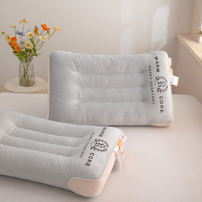 91家纺网 家纺一手货源 找家纺 九州枕芯 2025新款肩颈释压倍暖枕 灰色