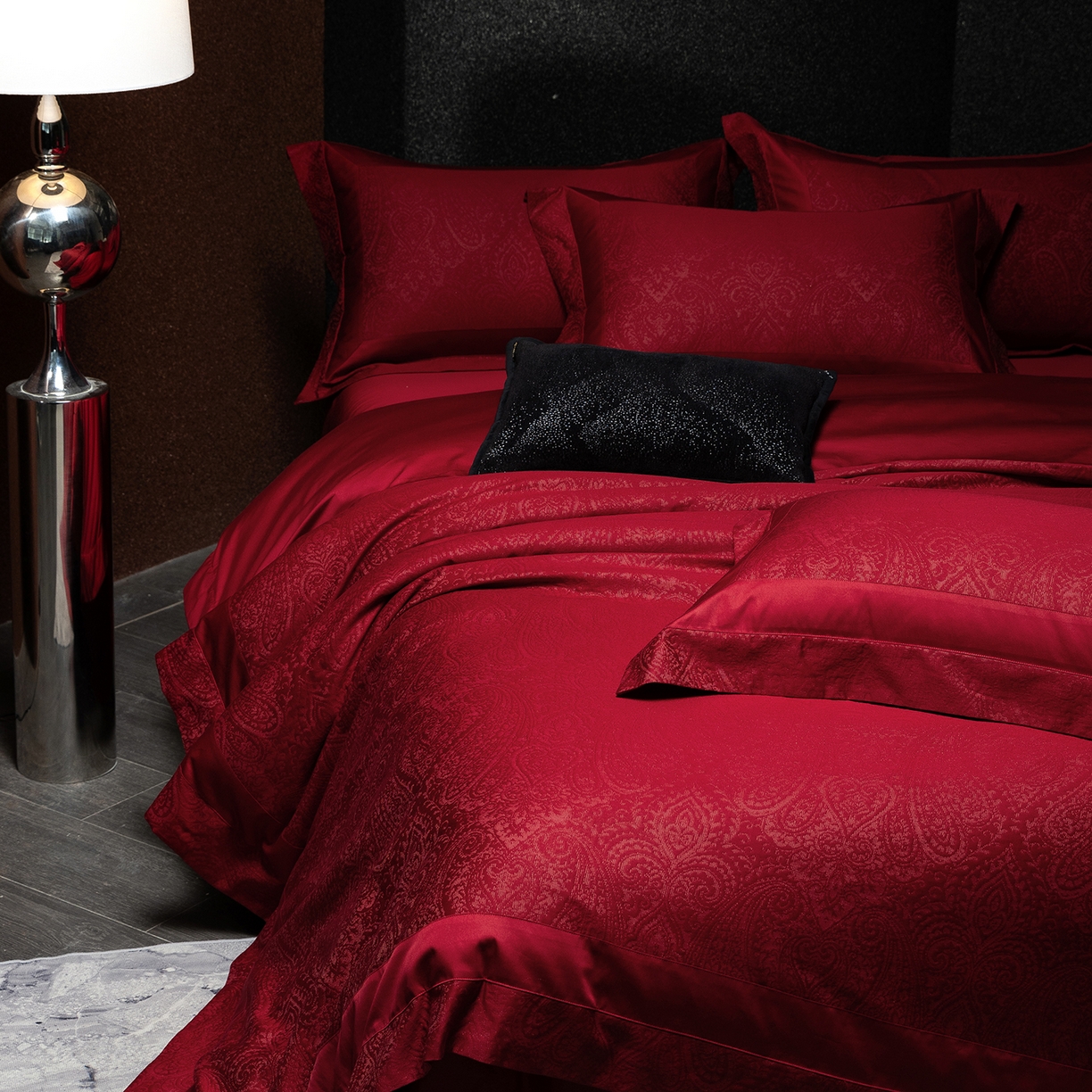 91家纺网 家纺一手货源 找家纺 （总）太古汇家居 2025新款全棉厚织金丝银线四件套-佩兹力