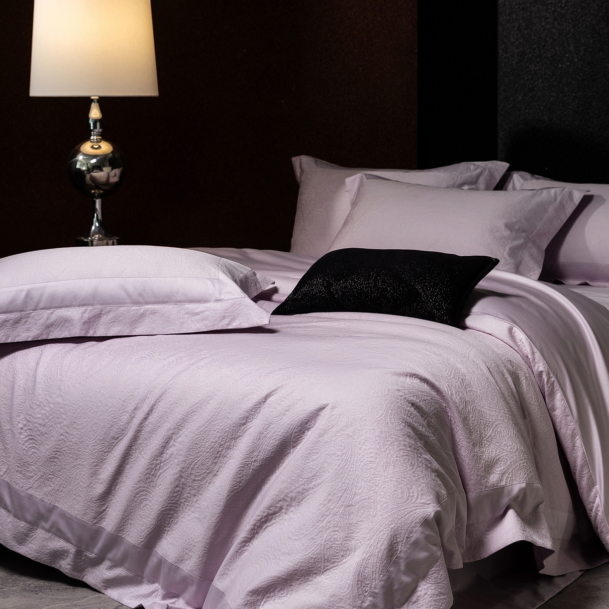 91家纺网 家纺一手货源 找家纺 太古汇家居 2025新款全棉厚织金丝银线四件套-佩兹力 佩兹力-紫色