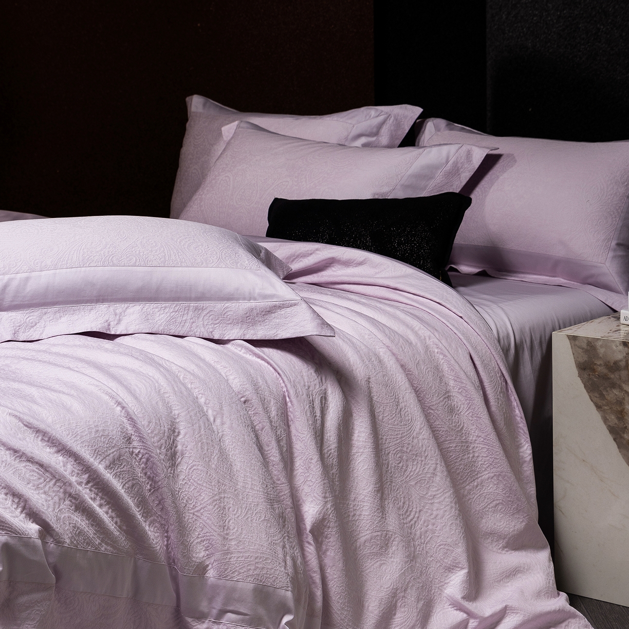 91家纺网 家纺一手货源 找家纺 太古汇家居 2025新款全棉厚织金丝银线四件套-佩兹力 佩兹力-紫色