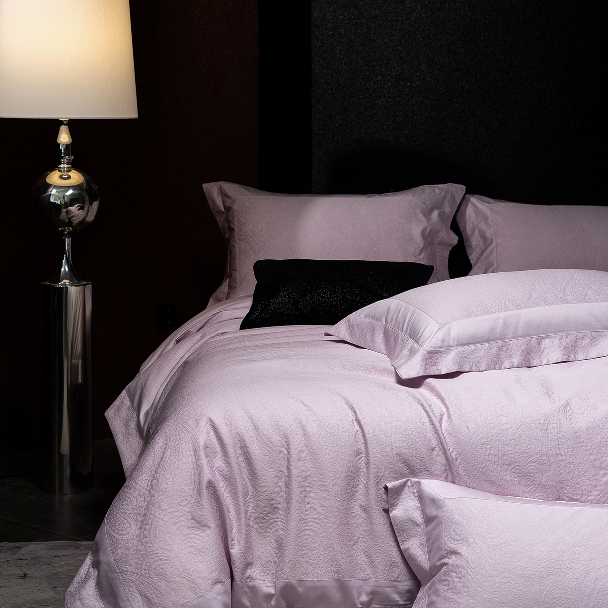 91家纺网 家纺一手货源 找家纺 太古汇家居 2025新款全棉厚织金丝银线四件套-佩兹力 佩兹力-紫色