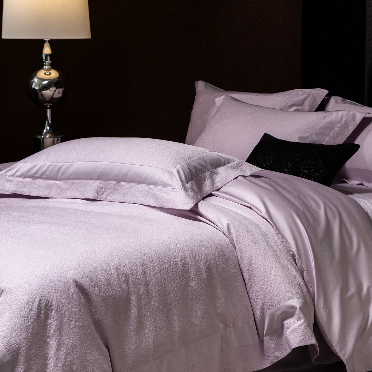 91家纺网 家纺一手货源 找家纺 太古汇家居 2025新款全棉厚织金丝银线四件套-佩兹力 佩兹力-紫色