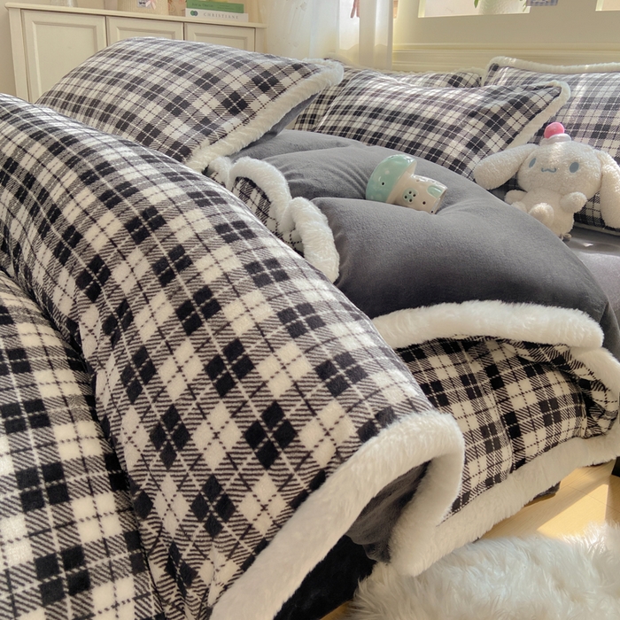 91家纺网 家纺一手货源 找家纺 （总）大麦家纺 2025年新款兔毛花边印花牛奶绒四件套