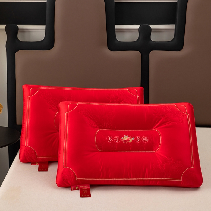 91家纺网 家纺一手货源 找家纺 （总）九州枕芯 2025新款多子多福婚庆保健枕