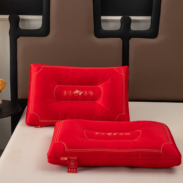 91家纺网 家纺一手货源 找家纺 （总）九州枕芯 2025新款多子多福婚庆保健枕