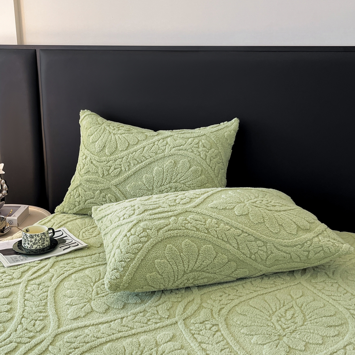 91家纺网 家纺一手货源 找家纺 （总）耐思家纺 2025新款提花塔芙绒床笠-繁花系列（可供跨境外贸抽空压缩爆款首选）