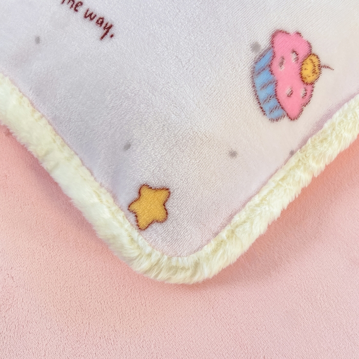 91家纺网 家纺一手货源 找家纺 大麦家纺 2025年新款兔毛花边印花牛奶绒四件套 磁带熊仔米