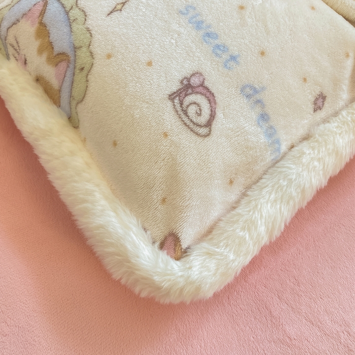 91家纺网 家纺一手货源 找家纺 大麦家纺 2025年新款兔毛花边印花牛奶绒四件套 快乐喵