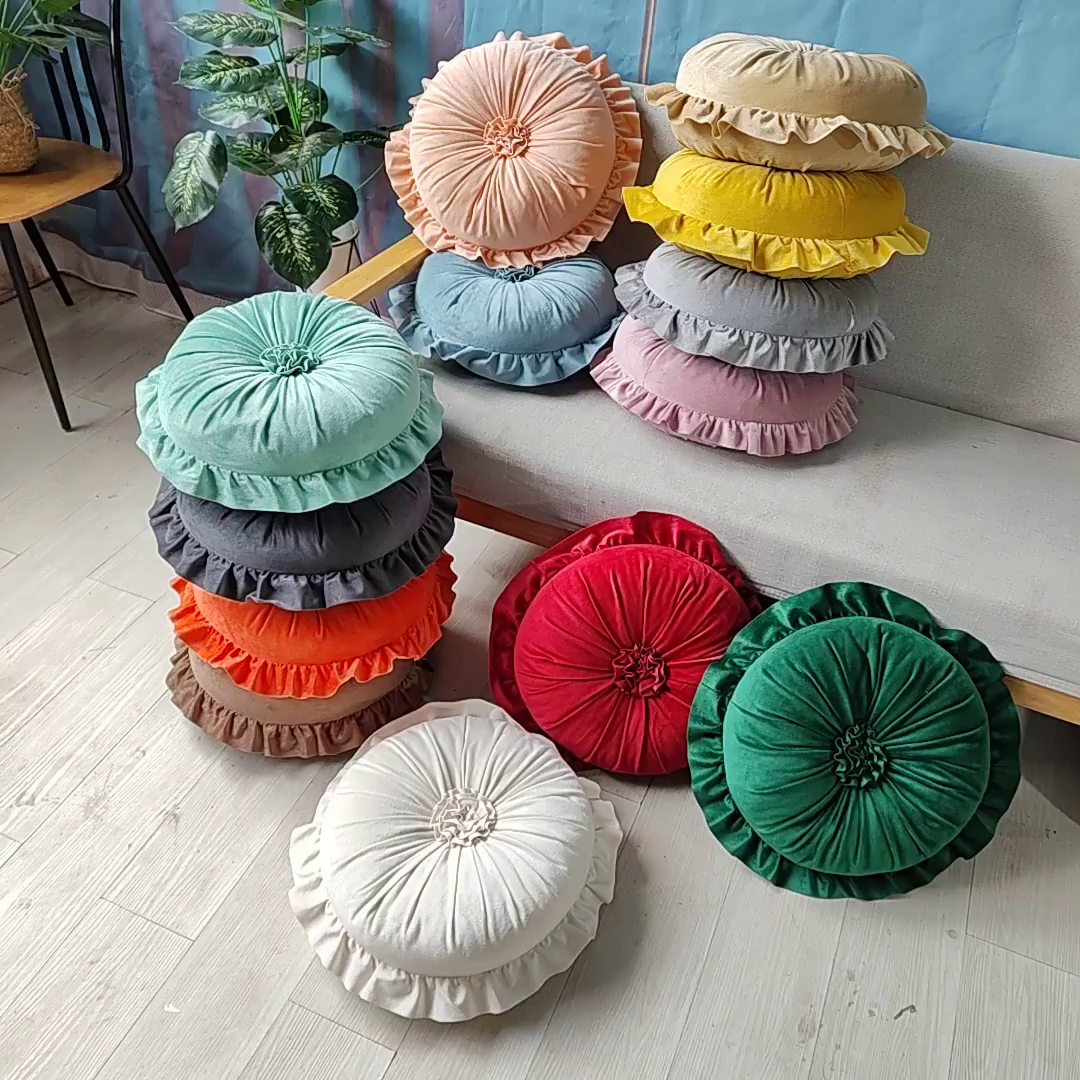 91家纺网 家纺一手货源 找家纺 （总）李帅家居 新款荷叶边花蕊抱枕花边靠垫沙发靠背装饰家用腰靠枕花朵枕芯