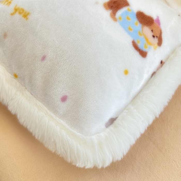 91家纺网 家纺一手货源 找家纺 大麦家纺 2025年新款兔毛花边印花牛奶绒四件套 腊肠狗联盟