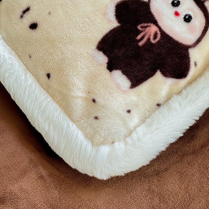 91家纺网 家纺一手货源 找家纺 大麦家纺 2025年新款兔毛花边印花牛奶绒四件套 萌趣布布